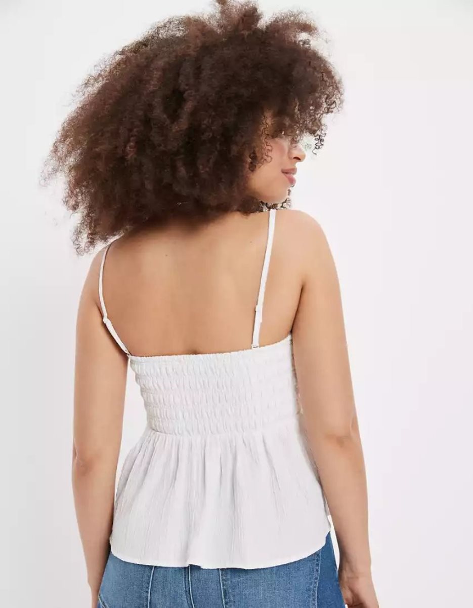 Chemises American Eagle AE Smocked Babydoll Tube Top Blanche Femme | PMH-47633808